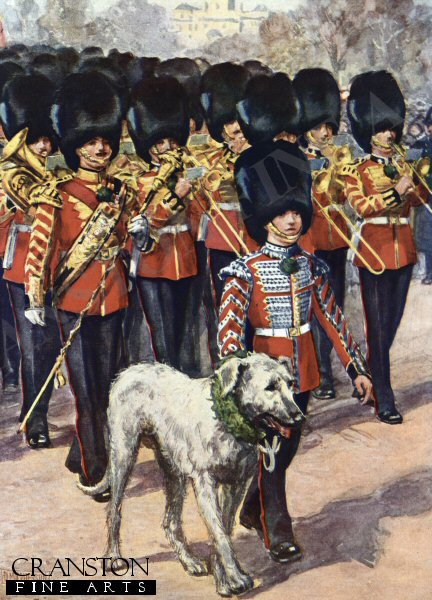 The Band and Mascot of the Irish Guards by Douglas Macpherson [Postcard]