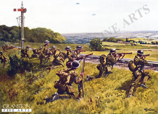 Holding the Railway - Infantry on Manoeuvres by William Barnes Wollen [Postcard]