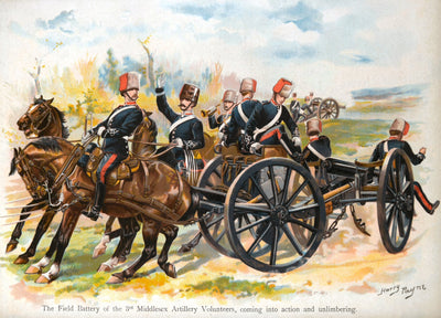 The Field Battery of the 3rd Middlesex Artillery Volunteers By Harry Payne [Postcard]
