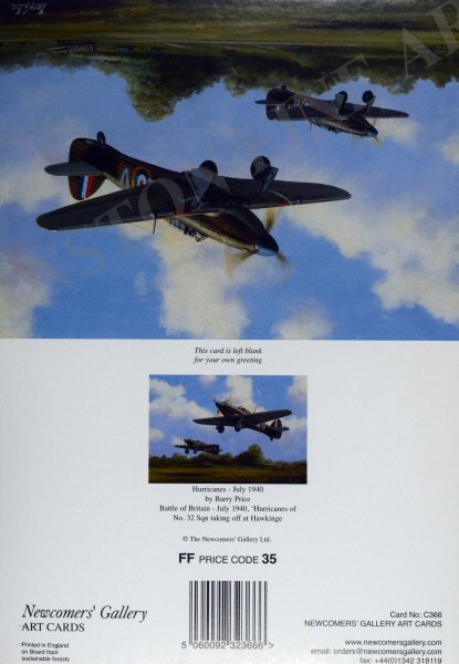 Hurricanes - July 1940 by Barry Price [Greetings Card]