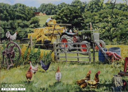 Oliver 80 Tractor at Work by Trevor Mitchell [Greetings Card]