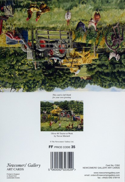 Oliver 80 Tractor at Work by Trevor Mitchell [Greetings Card]