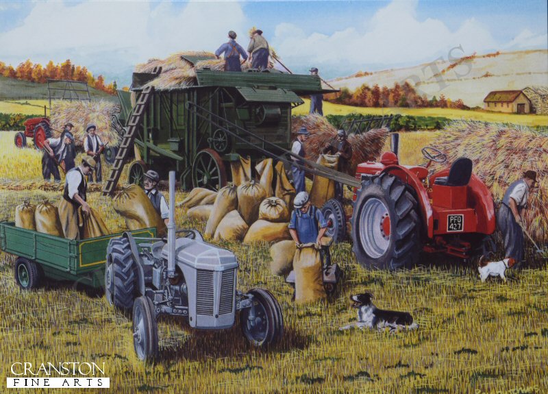 Autumn Threshing by Ray Hutchins [Greetings Card]