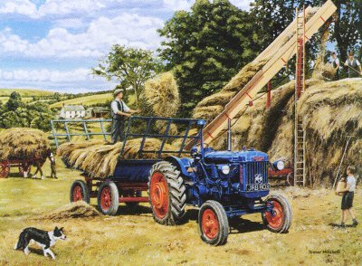 Building a Hayrick by Trevor Mitchell. [print]