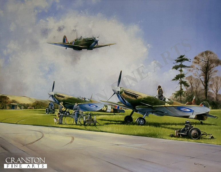 Late Return - Spitfires by Bob Murray. [Print]