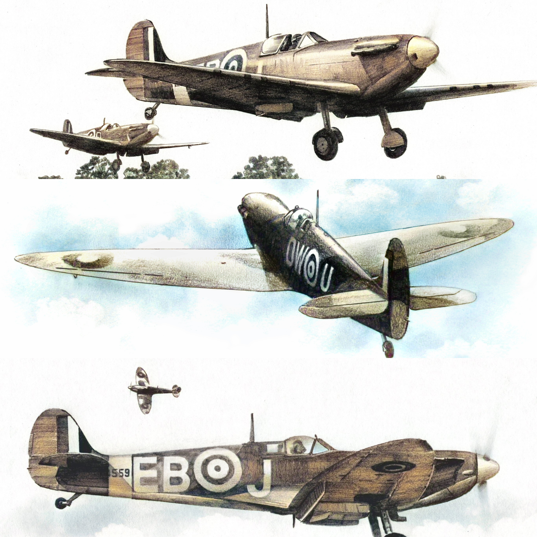 Set of 3 Ivan Berryman Spitfire Postcards (New November 2024) [Multipack]