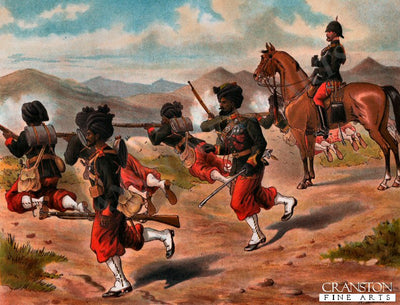 The 29th Bombay Native Infantry (Duke of Connaughts Own Belooch Regt) Field Firing (Marching Order) by Richard Simkin [Antique]