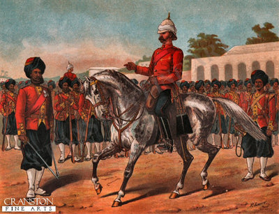The 7th Bengal Native Infantry on Parade by Richard Simkin [Antique]