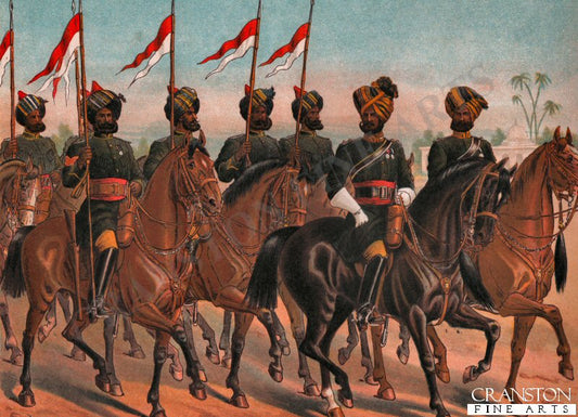 The 2nd Bombay Lancers (Review Order) by Richard Simkin. [Postcard]