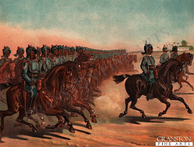 The 3rd Madras Light Cavalry &#39;Trotting Past&#39;, Review Order by Richard Simkin [Antique]