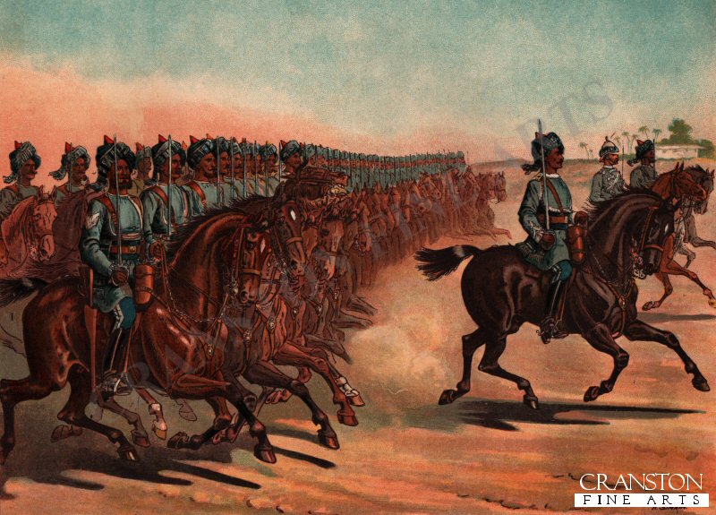 The 3rd Madras Light Cavalry 'Trotting Past', Review Order by Richard Simkin. [Postcard]