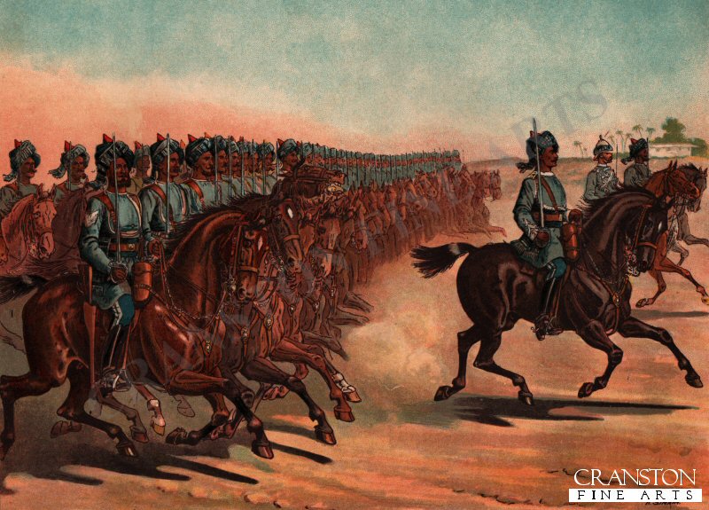 The 3rd Madras Light Cavalry &#39;Trotting Past&#39;, Review Order by Richard Simkin. [Postcard]