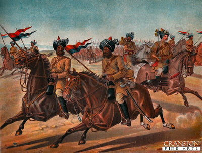Scouts of the 10th Bengal Lancers (Field Service Kit) by Richard Simkin [Antique]