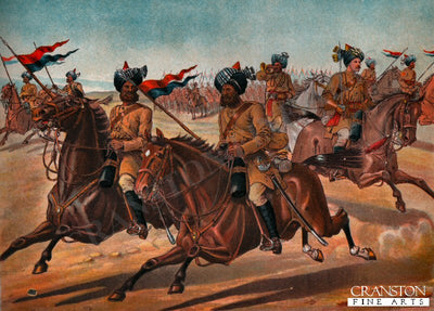 Scouts of the 10th Bengal Lancers (Field Service Kit) by Richard Simkin. [Postcard]
