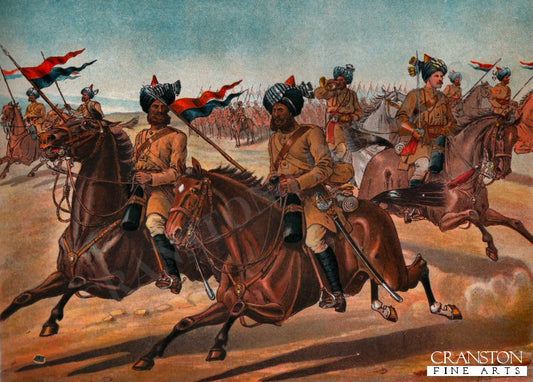 Scouts of the 10th Bengal Lancers (Field Service Kit) by Richard Simkin. [Postcard]