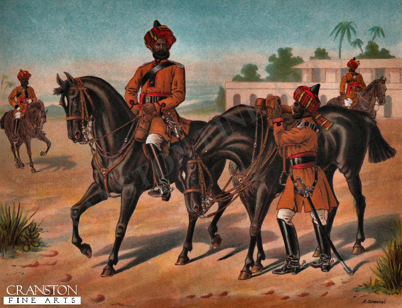 The 1st Bengal Cavalry (Review Order) by Richard Simkin [Antique]