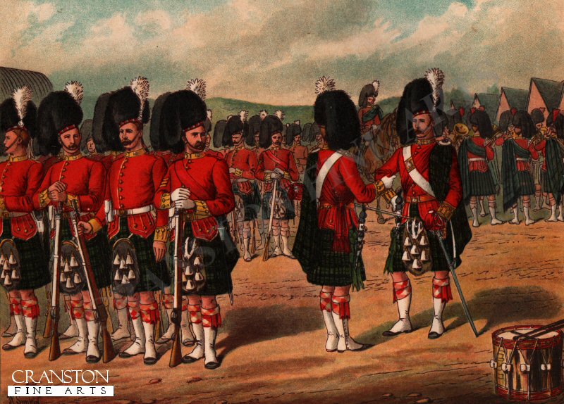 The Princess Louise's Argyll and Sutherland Highlanders Forming on Parade by Richard Simkin. [Postcard]