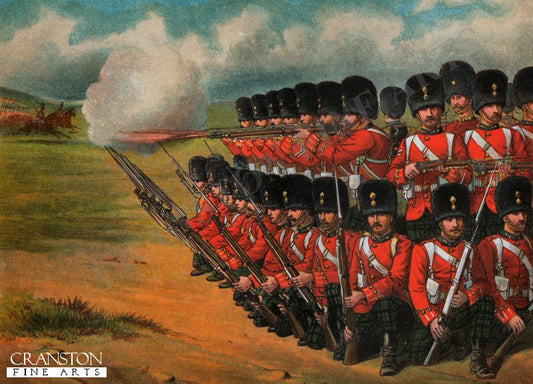 The Royal Scots Fusiliers Formed in a Rallying Square to Resist Cavalry by Richard Simkin. [Postcard]