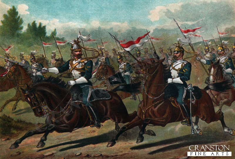 17th Lancers, Dispersing in Pursuit During a Field Day by Richard Simkin [New Print Edition]