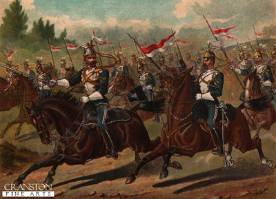 17th Lancers, Dispersing in Pursuit During a Field Day by Richard Simkin. [Postcard]
