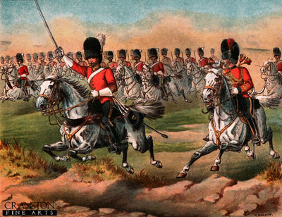 A Charge of the 2nd Dragoons, Royal Scots Greys by Richard Simkin.