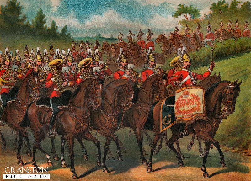 Band of the 2nd Dragoon Guards (Queen&#39;s Bays) by Richard Simkin. [Postcard]