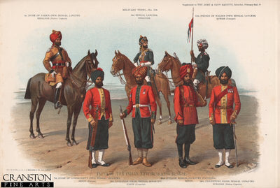 Types of the Indian Native Army, Bengal (No.2) by Richard Simkin [Antique]