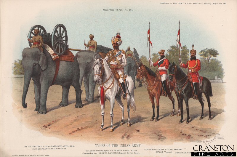Types of the Indian Army by Richard Simkin [Antique]