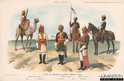 Types of Imperial Service Troops, India by Richard Simkin [Antique]