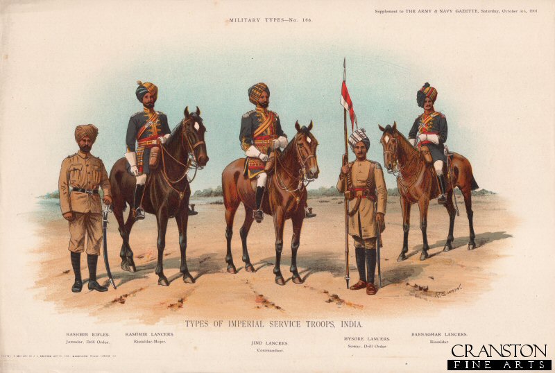 Type of the Imperial Service Troops, India (No.2) by Richard Simkin [Antique Print]