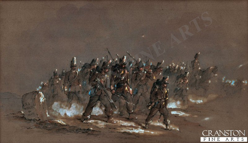 Fusiliers on the March by Major T S Seccombe. [Original Painting]