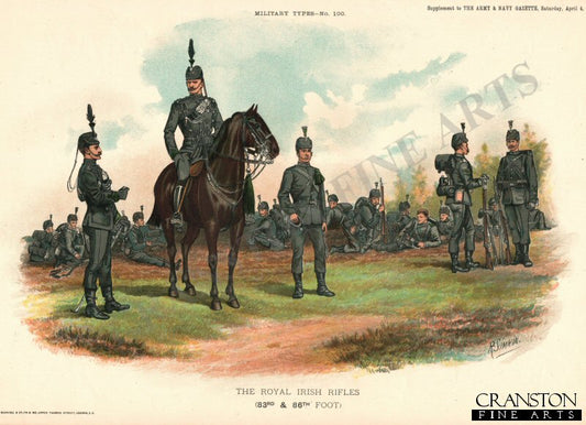 The Royal Irish Rifles by Richard Simkin. [Postcard]