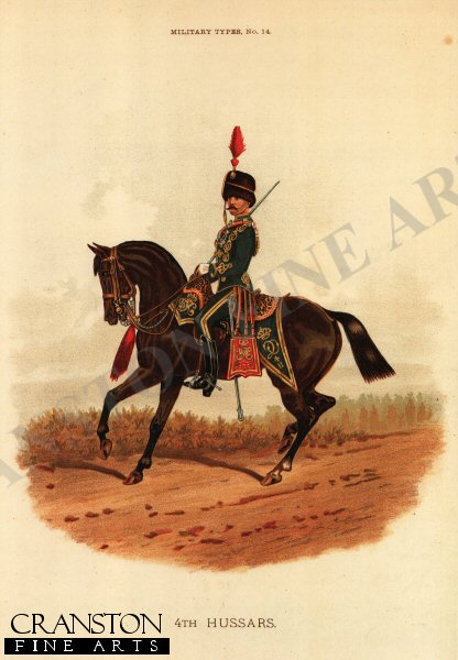 4th Hussars by Richard Simkin [Antique]