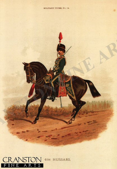4th Hussars by Richard Simkin [Antique]