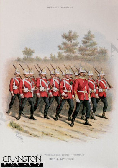 Worcestershire Regiment (29th and 36th Foot) by Richard Simkin [Antique]