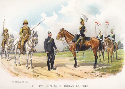 The 21st (Empress of Inidas) Lancers by Richard Simkin. [Antique]