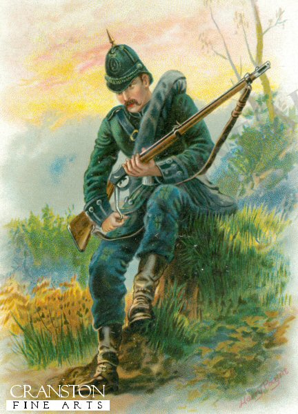 Private, Scottish Rifles (Cameronians) by Harry Payne. [Postcard]