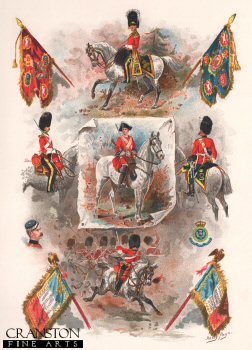 Scots Greys with Standards by Harry Payne [Antique]