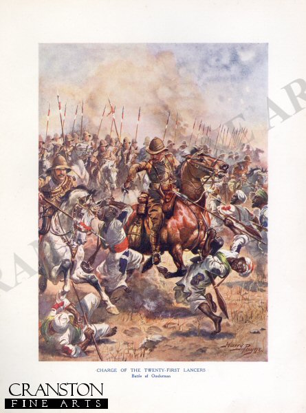 Charge of the 21st Lancers, Battle of Omdurman by Harry Payne [Antique]