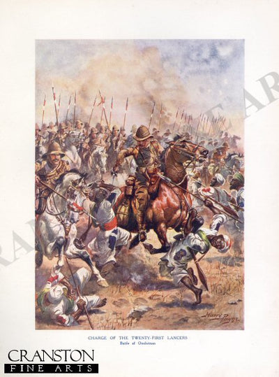 Charge of the 21st Lancers, Battle of Omdurman by Harry Payne [Antique]