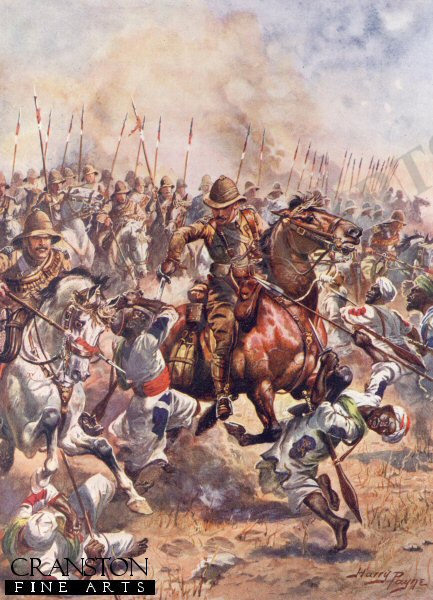 Charge of the 21st Lancers, Battle of Omdurman by Harry Payne. [Postcard]