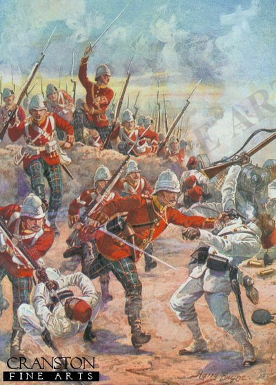Storming the Trenches, Battle of Tel-el-Kebir by Harry Payne. [Postcard]