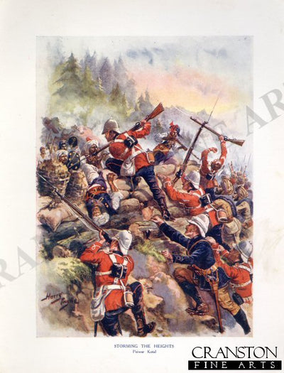 Storming the Heights, Peiwar Kotal by Harry Payne [Antique]