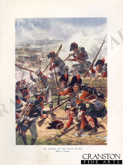 The Attack of the Black Watch, Battle of Corunna by Harry Payne  [Antique]