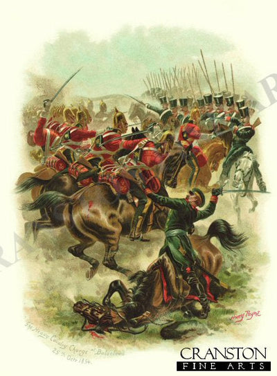 The Heavy Cavalry Charge at Balaclava, 25th October 1854 by Harry Payne  [Antique]
