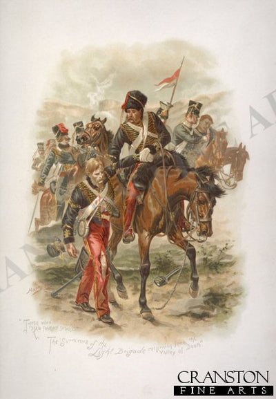 Those Who had Fought so Well.  The Survivors of the Light Brigade Returning from the Valley of Death  by Harry Payne. [Antique]
