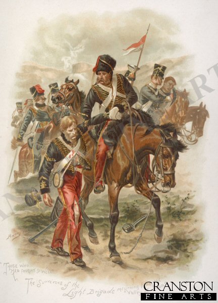 Those Who had Fought so Well.  The Survivors of the Light Brigade Returning from the Valley of Death  by Harry Payne. [Postcard]