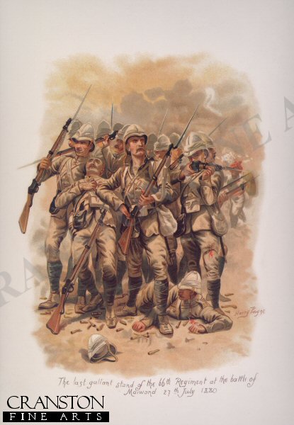 The Last Gallant Stand of the 66th Regiment at the Battle of Maiwand 27th July 1880 by Harry Payne [Antique]