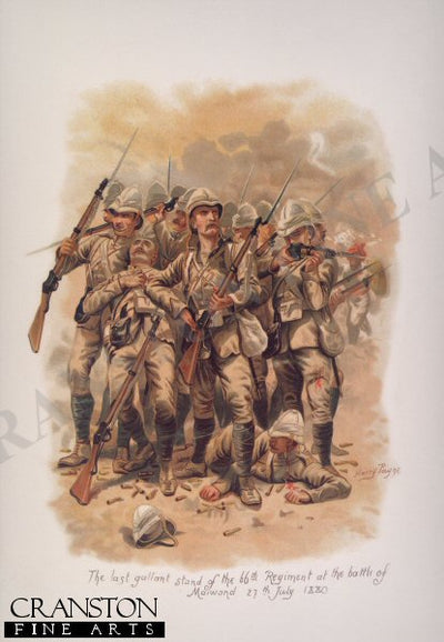 The Last Gallant Stand of the 66th Regiment at the Battle of Maiwand 27th July 1880 by Harry Payne [Antique]