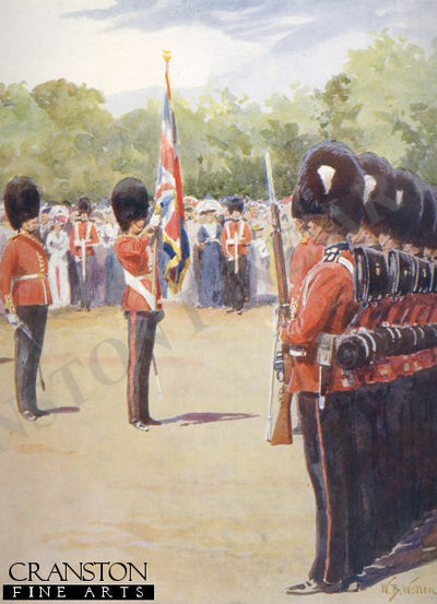 The Queen&#39;s Birthday Parade at Whitehall by William Barnes Wollen. [Postcard]